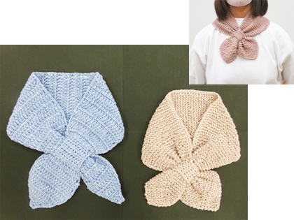 毛糸手編みマフラーと使用イメージ